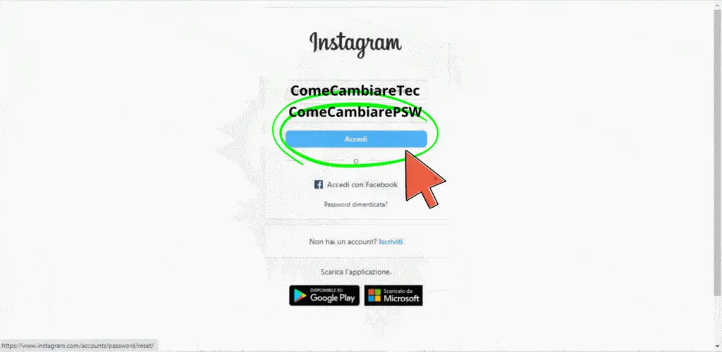 accedere a instagram